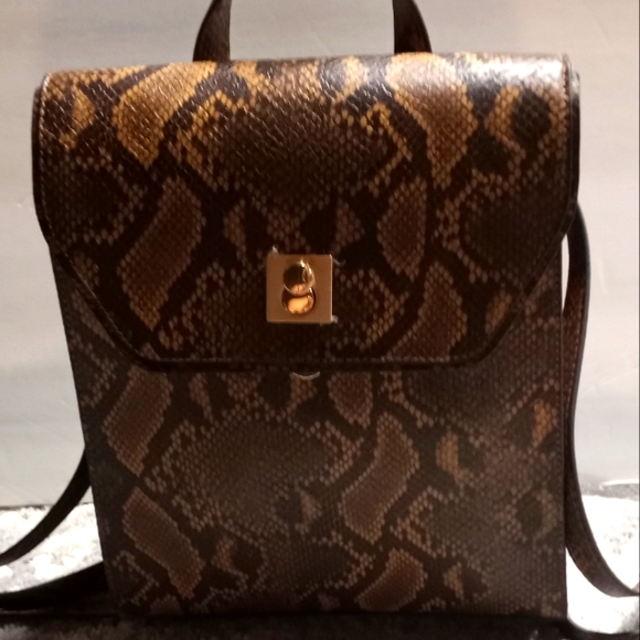 Alfani Handbags - Alfani Snakeskin Backpack purse